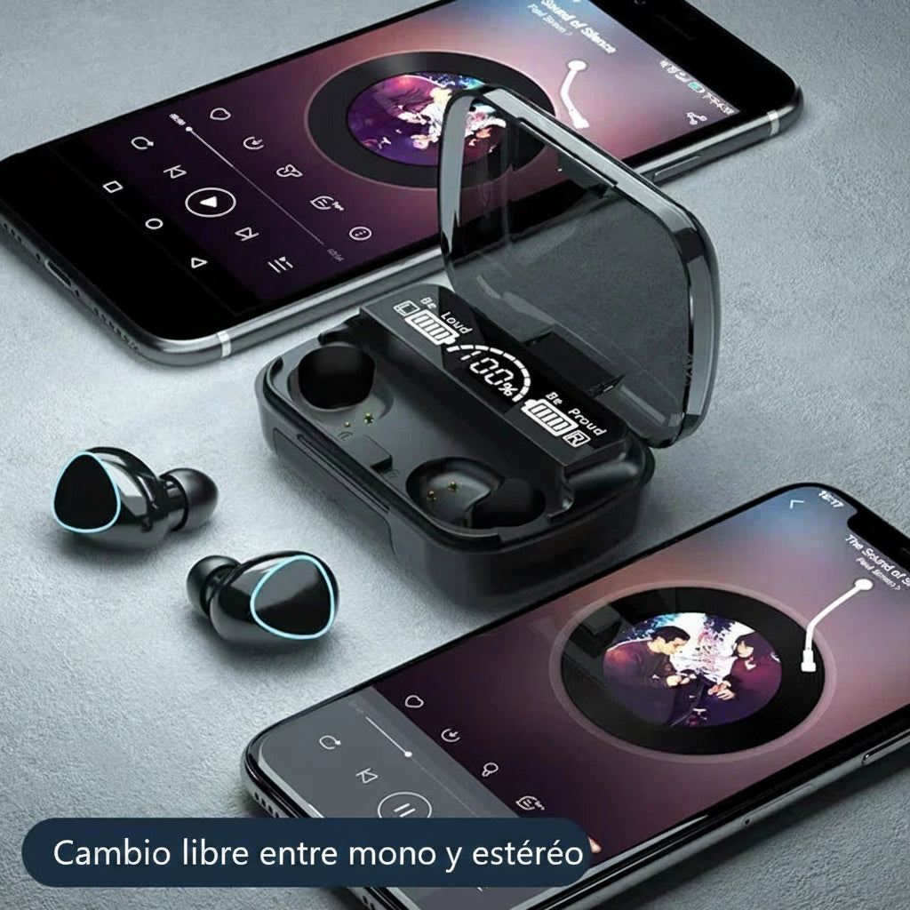 🎧 Auriculares Bluetooth M10 Inalámbricos | Pantalla LED y Estuche de Carga