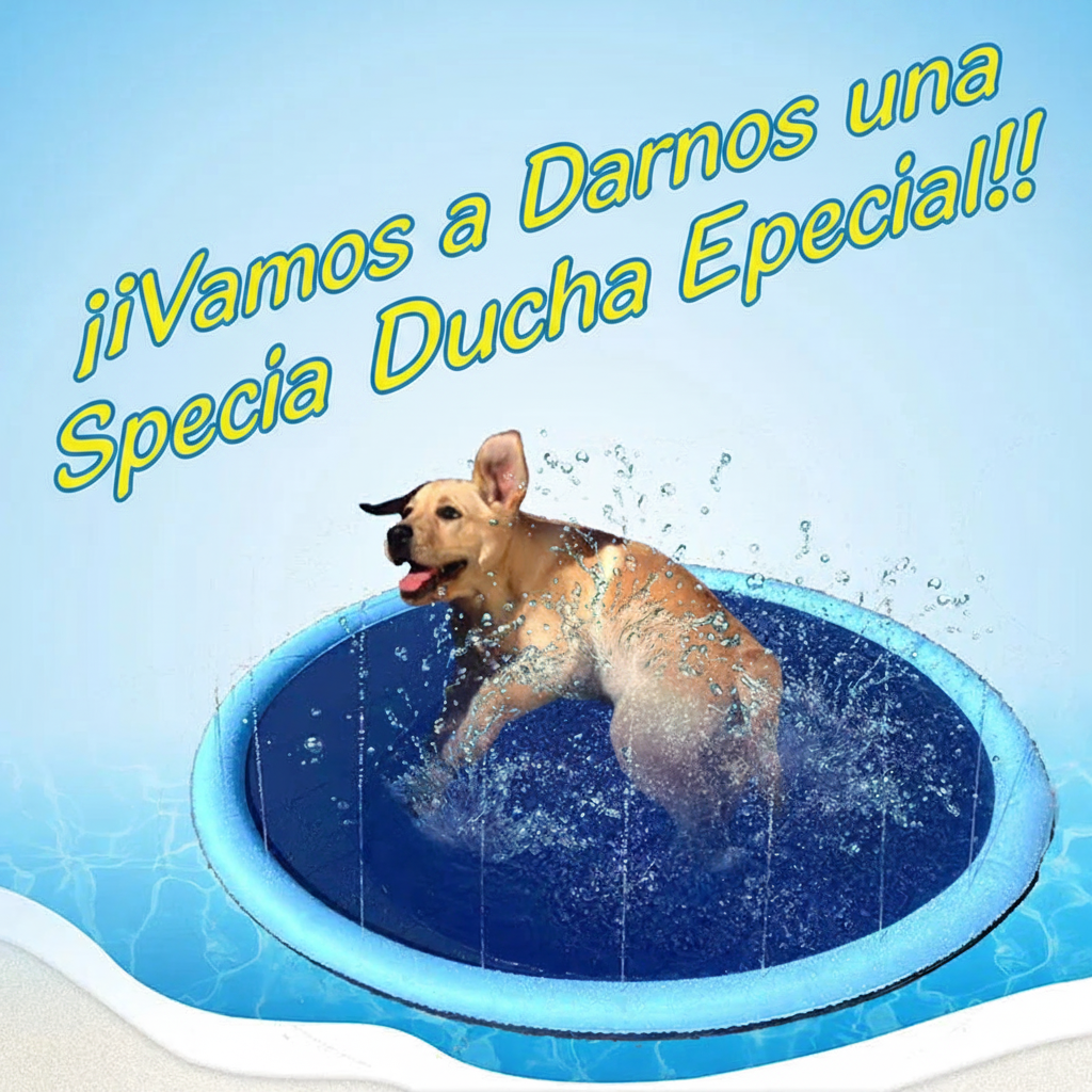 🐶 Alfombrilla Refrescante con Aspersor para Perros | Piscina Antideslizante