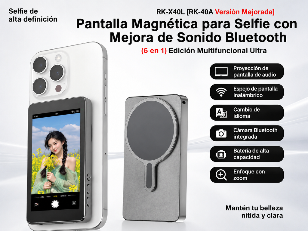 Monitor Magnético para Smartphone | Pantalla Selfie para Vlogs y Directos