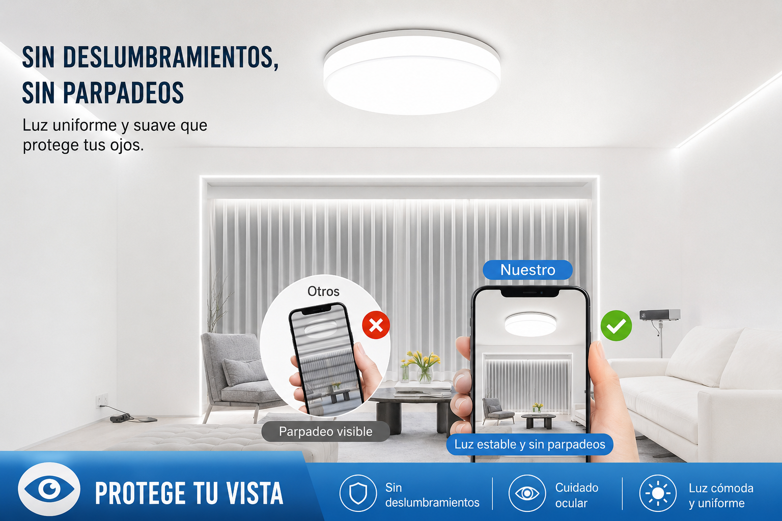💡 Plafón LED Ultrafino de Techo | Luz Moderna para Dormitorio, Salón y Cocina